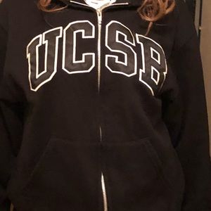 UCSB zip up black hoodie
